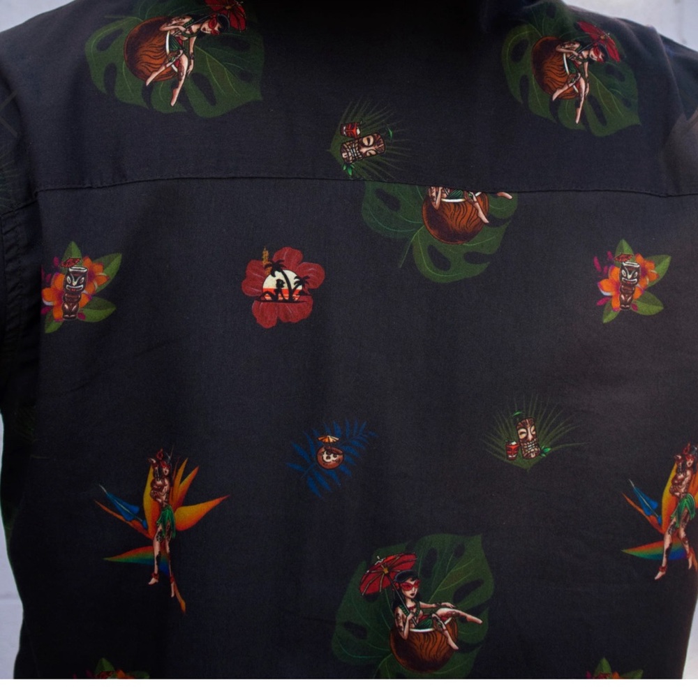 THE FLY PARDY WOVEN button up SHIRT 5X preowned - Picture 3 of 5